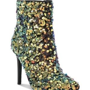 Sequin Ankle Boots - Multicolor